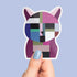 Abstract Cat Premium Vinyl Sticker, Water Bottle Sticker, Cat Lover Gift, Feline Laptop Decal